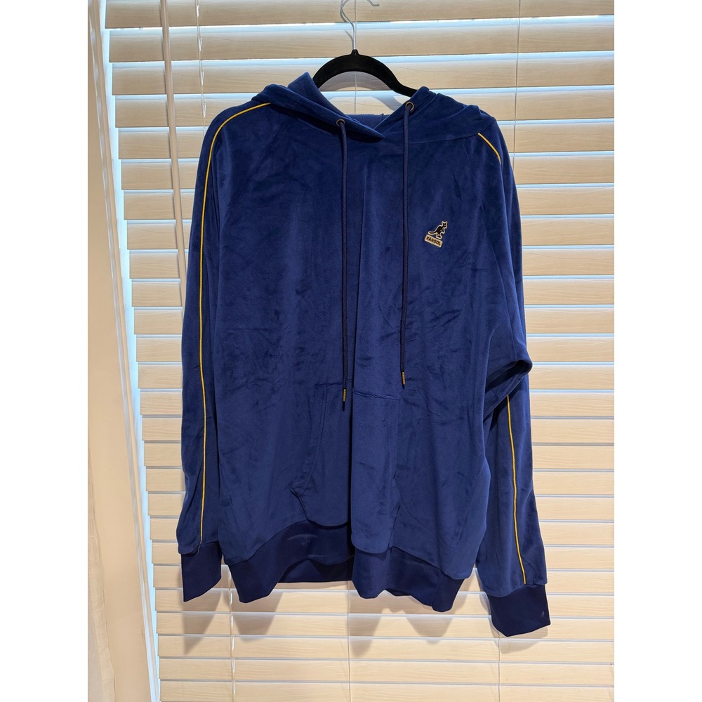 Kangol Velour Hoodie Royal Blue Kangaroo Logo Men's XXL